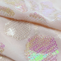 Woven Pink Chiffon Embroidered Fabric